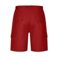 thumbnail image 6 of Fashion YLSDY Men's Cargo Shorts 9" Inseam Elastic Waistband Summer Fashion Casual Relaxed Fit Work Shorts with 6 Pockets Red L, 6 of 7