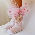 thumbnail image 4 of Cenuakty Baby Girls Calf Socks, Elastic Mesh Bowknot Soft Lightweight Socks for Daily Party, 4 of 5