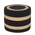 thumbnail image 7 of Tcbosik Handwoven Water Hyacinth Ottoman,18-Inch Round Pouf Footrest with 350lbs Capacity, Natural & Black, 7 of 7