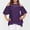 Purple, variant on Babysbule Women's Tops Plus Size Women O-Neck Cold Shoulder Solid Lace Short Sleeve Zipper Tops Blouse