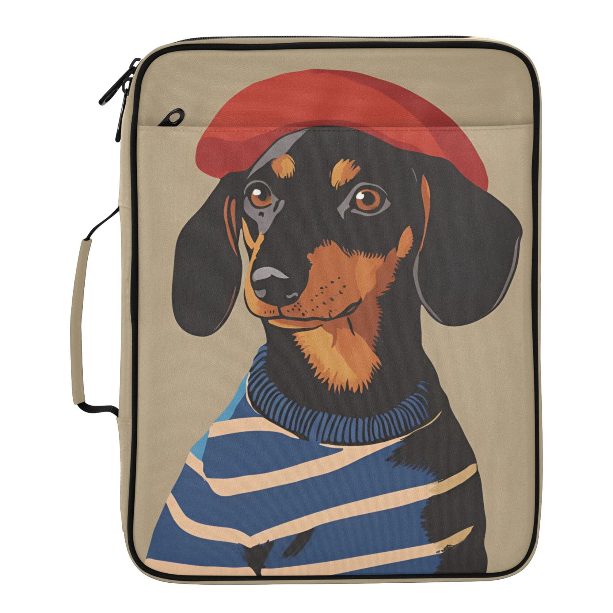 FORMRS Accordion File Folder A4 Size 7-Pocket Expanding Document Organizer Bag with 3 Ring Binder, Dog Artist