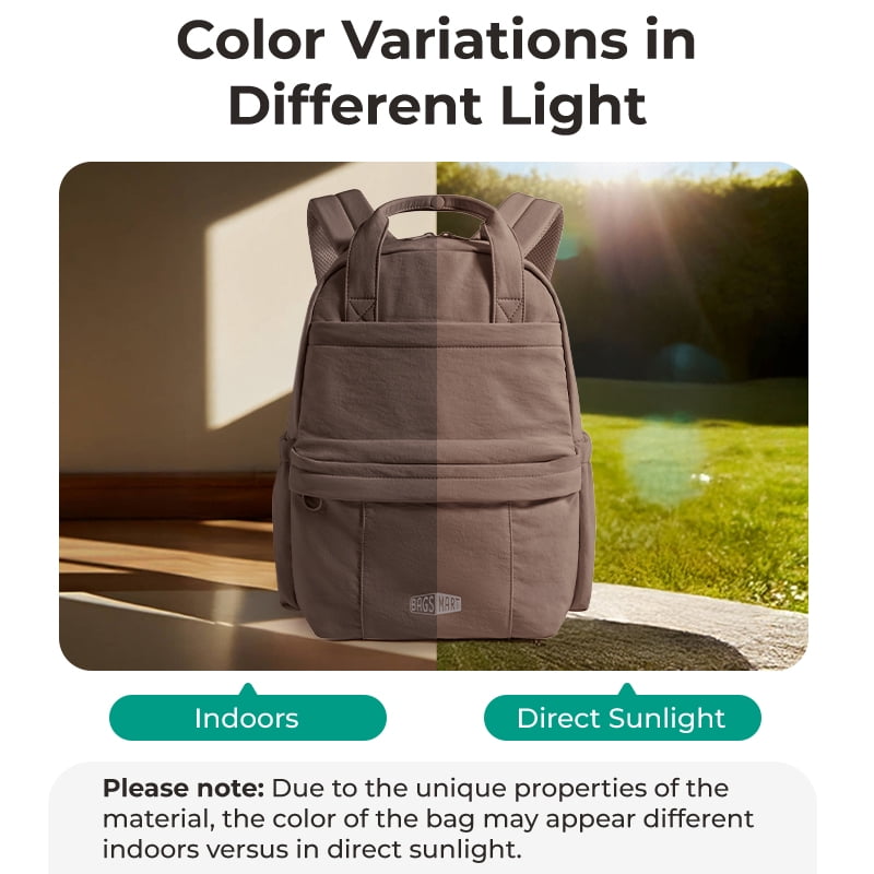 BAGSMART Lightweight Unisex Casual Backpack, Water-Resistant Daypack Bookbag for 14-15 Inch Laptop, Travel Work Commuter, Coffee