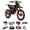 Black+Red—with 17"/14" wheel, variant on Qronge X1 Spark Electric Dirt Bike for Adults 4500W Peak, 60Miles Range & 50 mph, 60V 28.8AH Battery, Dual Hydraulic Brakes, Full Suspension, 14"/12" E-Dirt Bike with Accessory Pack, UL2849 by SGS