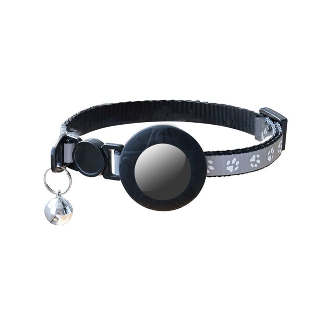 CSChome Collier pour Animaux de Compagnie pour Chiens Collier Réfléchissant pour Animaux de Compagnie - Sangle Réglable Durable avec Cloche, Fixation à Boucle, Confortable à Porter pour AirTag