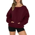thumbnail image 2 of Enjoytime Womens Oversized Fall Winter Sweatshirts Long Sleeve Crew Neck Cute Shirts for Women Casual Solid Color Pullover Tunic Tops with Pockets, 2 of 5