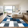 thumbnail image 3 of ODIKA 8'x10' Machine Washable Non-Slip Area Rug, Geometric Navy Blue High Traffic Rug with Pad, Blue, 1058404, 3 of 8