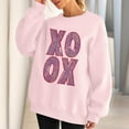 thumbnail image 4 of Womens Casual Heart Graphic Sweatshirts Long Sleeve Pullover Loose Crewneck Cute Love Printed Sweatshirt Tops Pink L, 4 of 7