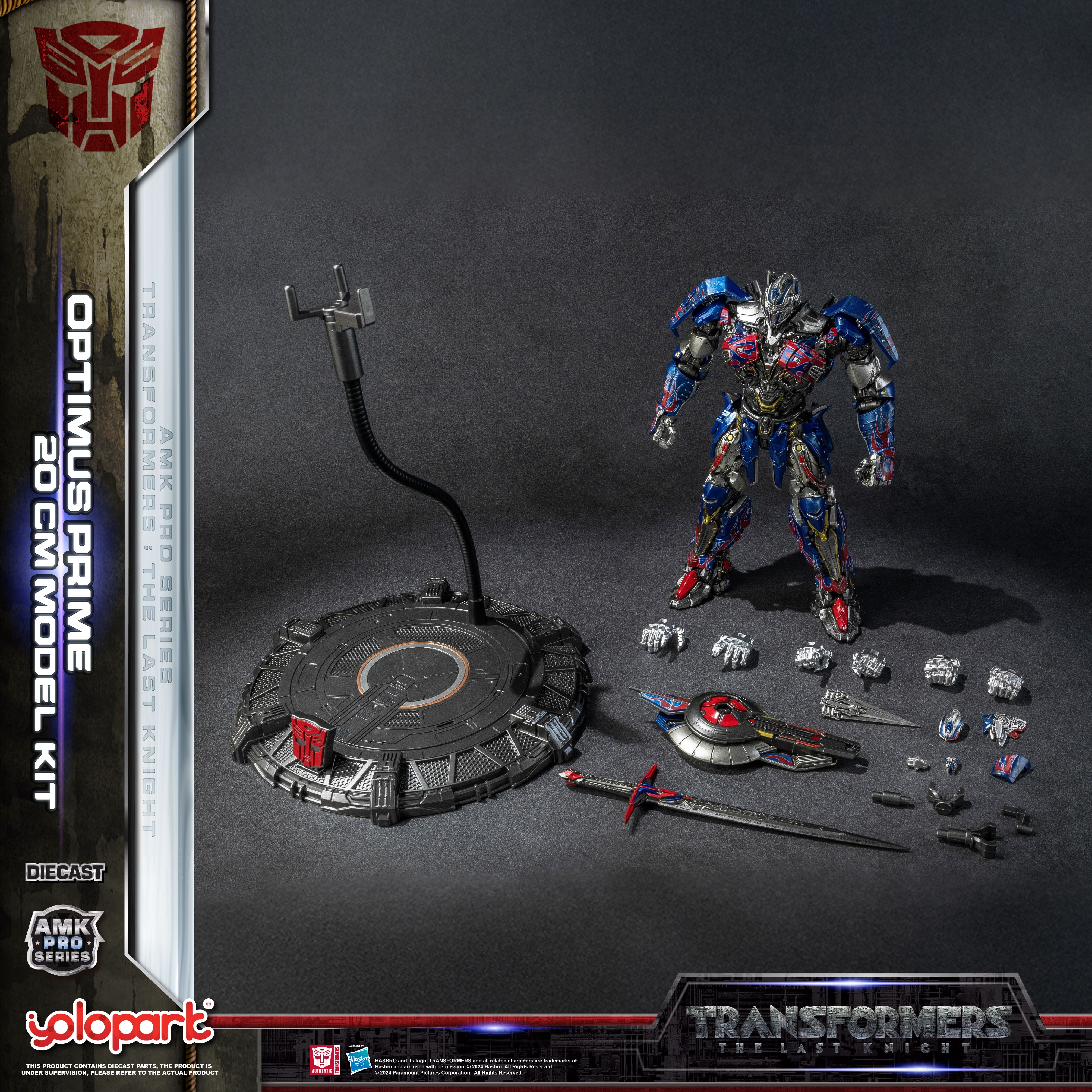 YOLOPARK  Optimus Prime Transformers Toys: The Last Knight Optimus Prime, 7.87" Transformers Collectible Action Figure for Ages 15+, No Converting