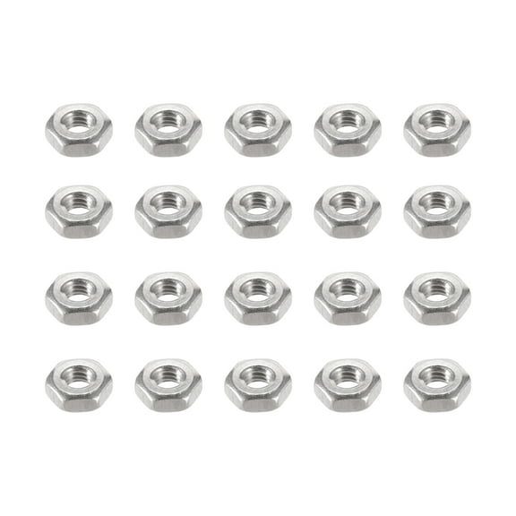 20pcs M3 Metric 304 Stainless Steel Hexagon Hex Nut Silver Tone