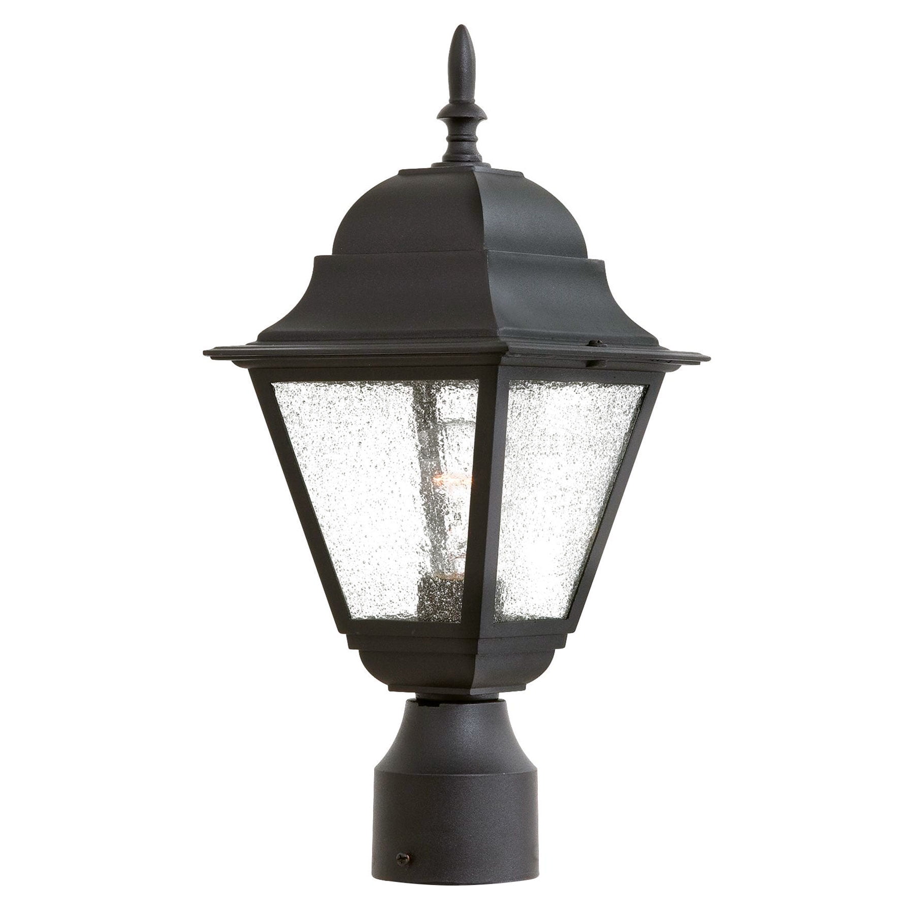 Black/Brass Vintage Metal Lantern White Acrylic Outdoor Pillar Lights Post Lamps 
