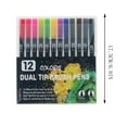 thumbnail image 3 of Pens Fineliner Point Pens Brush Pen Marker 12 Color Tip 0.4mm3mm Art Marker For Sketch Drawing Sketching Coloring Artist Adults With Carry Case Calligraphy Artists 20ml, 3 of 9