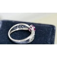 thumbnail image 5 of Diastar Jewels 14K White Gold Finish Round Cut Pink CZ Engagement Wedding Ring, 5 of 7