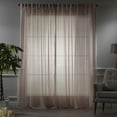 thumbnail image 3 of 3S Brother's Pink Sheer Home Decorative Set of 2 Panels Faux Silk Crap Chiffon Fabric Window Curtains Hanging Back Tap & Rod Pocket Custom Made 5-30 Ft Long - Made in Turkey (52"W x 63"L) Each, 3 of 6