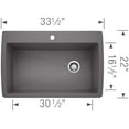 thumbnail image 6 of BLANCO DIAMOND Cinder 22" x 33-1/2" Single Bowl Sink, 6 of 7