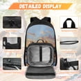 thumbnail image 2 of Yspwyqan Boys Backpack and Lunch Box Set, Sunset Beach Running Horse Backpack Set Kids Boys 4 Piece, Lightweight Double Zip Trendy School Bag for Elementary Middle, 2 of 7
