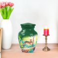 thumbnail image 7 of JAGASY Rabbit Unique Urn for Daughter, Green Keepsake Small Urns for Human Ashes for Women, Forest Trees & Sunlight Decorative Urns for Son, Handmade Urn for Children, (3 Inch), 7 of 7