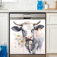 thumbnail image 6 of Dishwasher Magnet Cover, White Highland Cow Flower Decorative Refrigerator Magnet, 23 x 26 Inch Trimmable Dishwasher Front Panel Cover for Home Kitchen Laundry Decorations, Easy Clean, 6 of 6