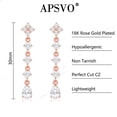 thumbnail image 4 of APSVO 18K Rose Gold Plated Drop Earrings for Women CZ Lightweight Hypoallergenic Post Dangle Earrings Prom Wedding Birthday Graduation Jewelry Gifts Teen Mom Bride Bridesmaid Girlfriend Wife, 4 of 7