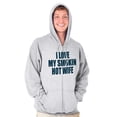 thumbnail image 4 of Love My Smokin Hot Wife Funny Spouse Zip Hoodie Sweatshirt Men Brisco Brands L, 4 of 6