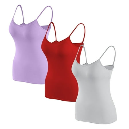 Mrat Women s Push up Wireless Bra Women s 3pc Sports Bra Wirefree Medium Support Yoga Camisoles Gym Running Workout Tank Tops S-382 Gray L
