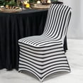 thumbnail image 6 of BalsaCircle Striped Spandex Stretchable Chair Cover Black White Stripes, 6 of 8