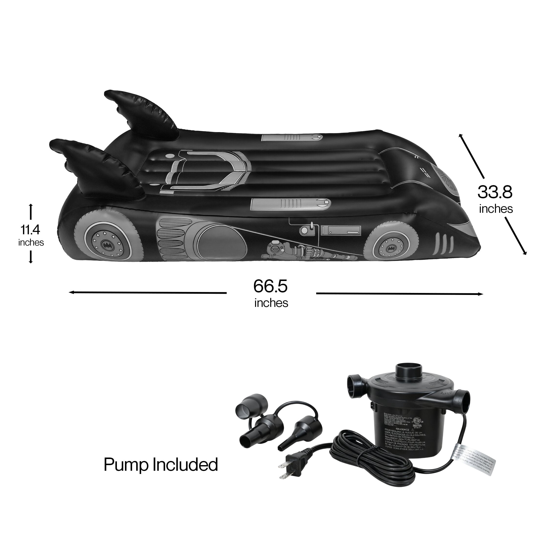 Batman Batmobile Inflatable Air Mattress for Kids Ages 6+, Great for Sleepovers, Nap Time & Play