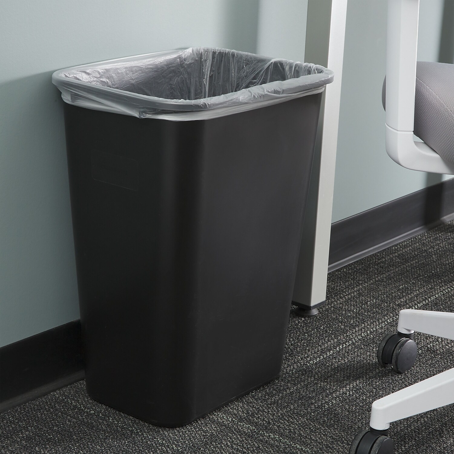 Staples Coastwide Professional Indoor Trash Can Without Lid Black Soft Molded Plastic 10.25 Gallon