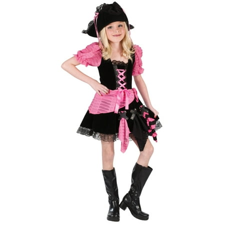 Child Girls Pink Punk Pirate High Seas Buccaneer Pirate Ship Halloween Costume
