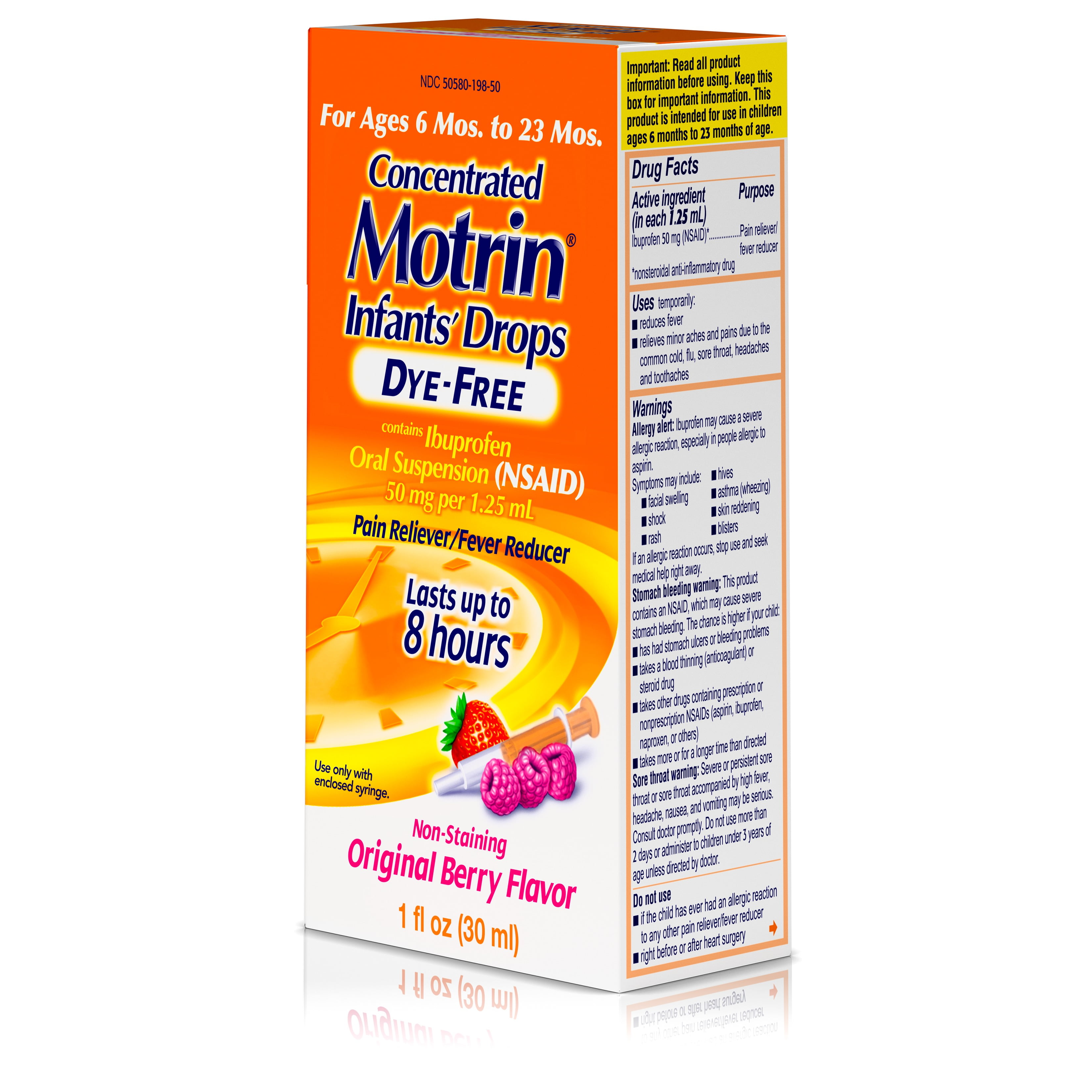 Infant Motrin 50 Mg 1 25 Ml Dosage Chart