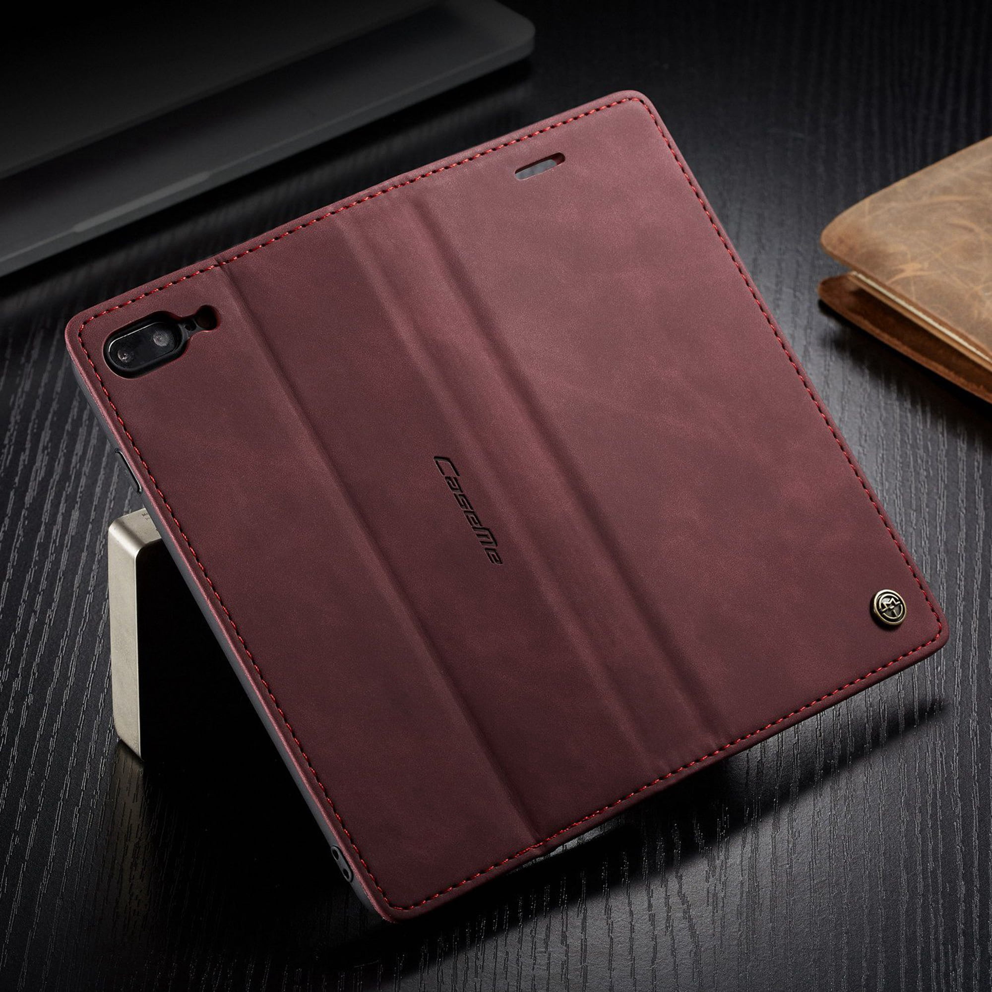 iPhone 8 Plus Wallet Case, iPhone 7 Plus Case,Shockproof Premium Leather Magnetic Flip Folio Stand Protective Cover For Apple iPhone 8 Plus/7 Plus 5.5 inch,Red