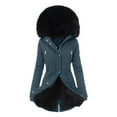thumbnail image 3 of Aayomet Coats For Women Fashion Women's Wool Coat with Notch Collar,Navy 3XL, 3 of 5