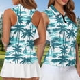 thumbnail image 4 of Jeiento His and Hers Matching Hawaiian Golf Shirts 2 Piece Set Quick Dry Moisture Wicking Tropical Palm Print Couple Golf Outfit for Outdoor Sports Vacation, 4 of 7