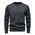 thumbnail image 4 of Zedker Men's Sweaters Casual Crewneck Long Sleeve Shirts for Men, Comfy Slimmer Pullover Knitter Fall and Winter Thermal Tops,Dark Gray,L, 4 of 6