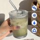 thumbnail image 2 of 2 Pack 400ml Glass Cup with Lid and Straw, Glass Smoothie Cup with Straw, Sealed Waterproof Design Coffee Cup Travel Cup, Iced Coffee Cup, Drinking Cu, 2 of 4
