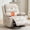 Linen | Beige, variant on GloryStar Recliner Chair Nursery, Oversized Manual Reclining Rocking Chair, 360 Swivel Glider with Cup Holder, Massage and Heat Recliner, Indoor Small Single Sofa Chairs for Adults, RV, Bedroom