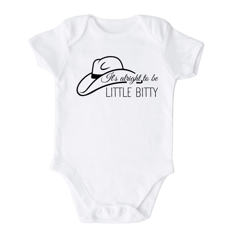 It's Alright To Be Little Bitty Shirt Premium Custom Baby Clothes Unisex Baby Announcement Gift for Mom Newborn Outfit 12m White
