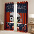 thumbnail image 2 of Homewish Kids Rugby Game Blackout Curtains Set of 2 (52x84 Each),Chicago City Silhouette Window Curtains,Red Deepblue Gray Curtains and Drapes For Teens,Ultra Soft Home Decor, 2 of 6