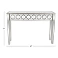 thumbnail image 4 of DecMode 47" x 32" Silver Glass Mirrored Geometric Console Table with Circular Panel Inlay, 1-Piece, 4 of 13
