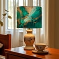 thumbnail image 6 of Linen Drum Lampshades Pastel cyan mint liquid marble watercolor gold lines stains Teal 13"x13"x10" Light Shade for Table Lamps Floor Lamps Drum Lamp Shades Lampshade Replacement Assembly Required, 6 of 8