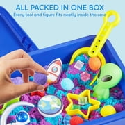 Klever Kits Sensory Bin, Outer Space Themed with Glow-in-The-Dark Alien Figure, Play Sand Toy Gifts for Boys Girls Age 3+