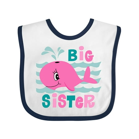 

Inktastic Whale Big Sister Gift Baby Girl Bib