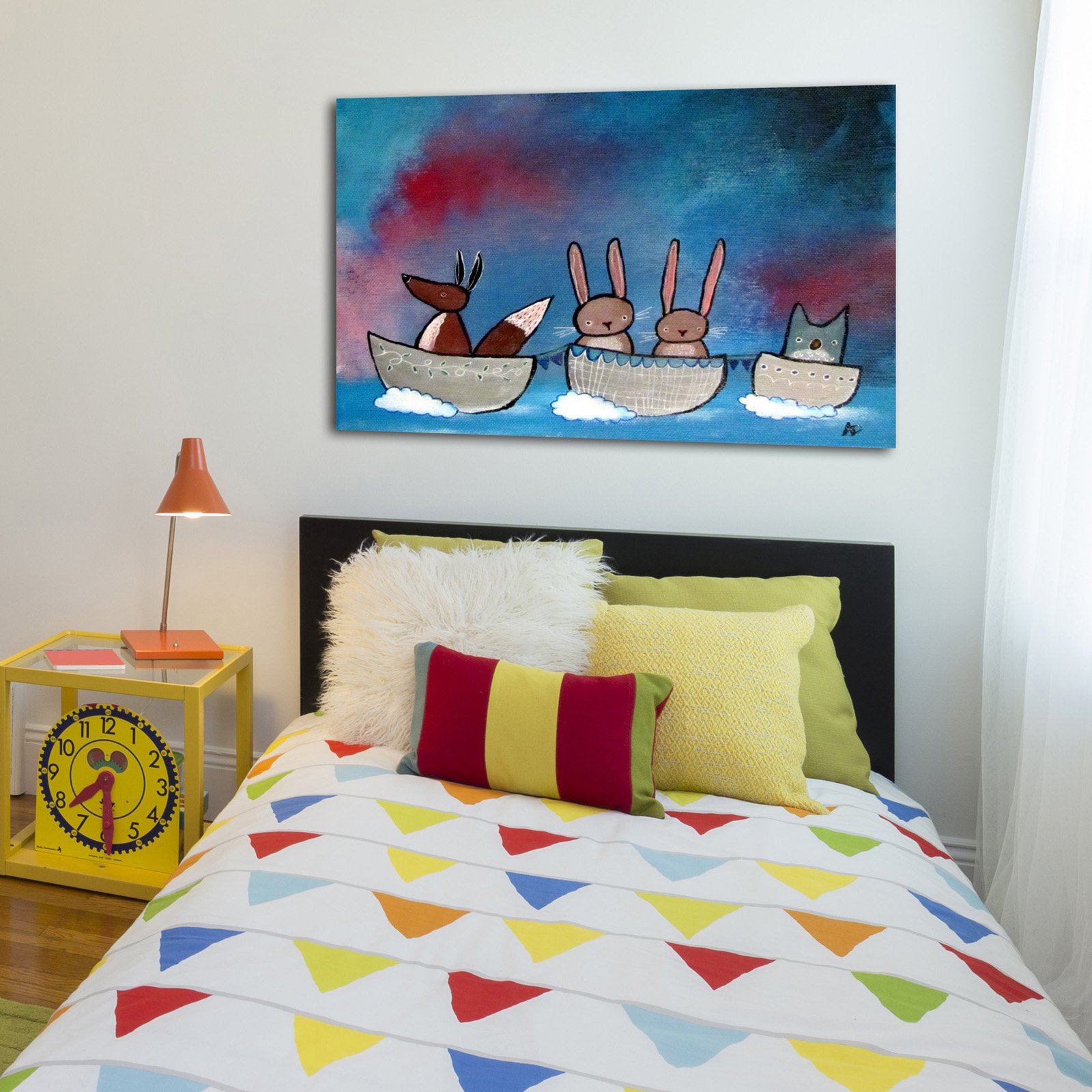 "Friends in Boats" Painting Print on Wrapped Canvas