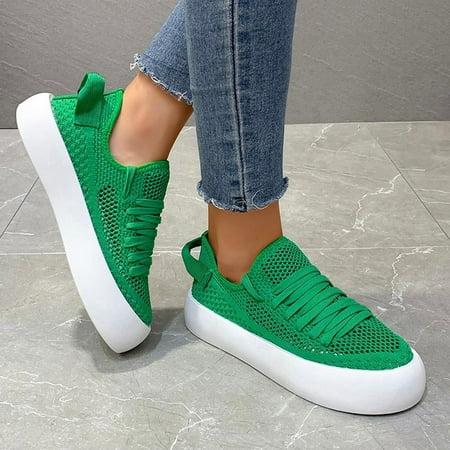 

Aayomet Womens Sneakers Fashion Leopard Size Shoes Mesh Print Casual Women s Platform Large Breathable Women s Green 7.5