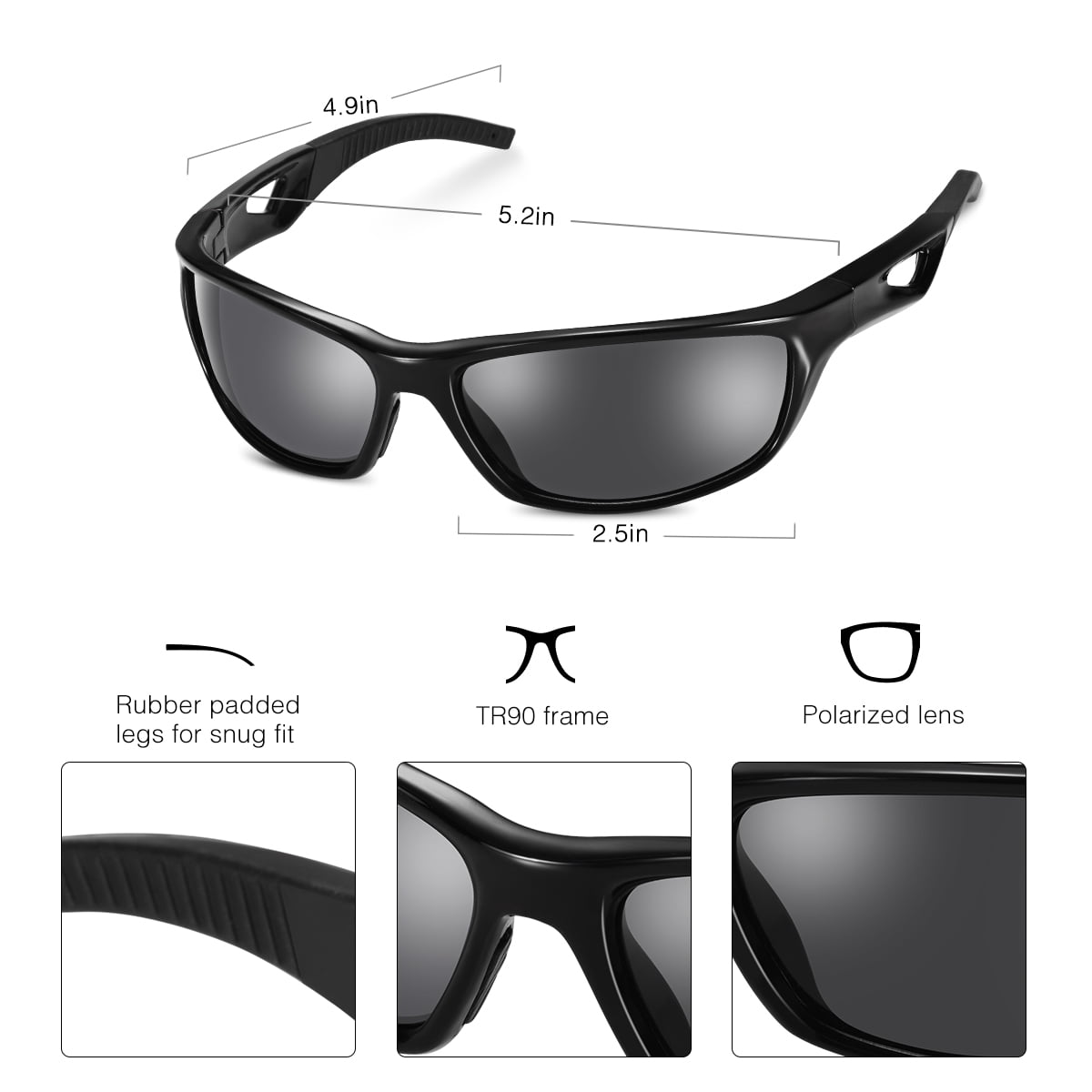 Fashionable Sports Sunglasses for All Outdoor Activities. UVB & Anti Glare Protection Lenses Polarized Sunglasses for Men and Women FLEX RIG Ultra Tough & Lightweight TR90 Frame and 100% UVA 