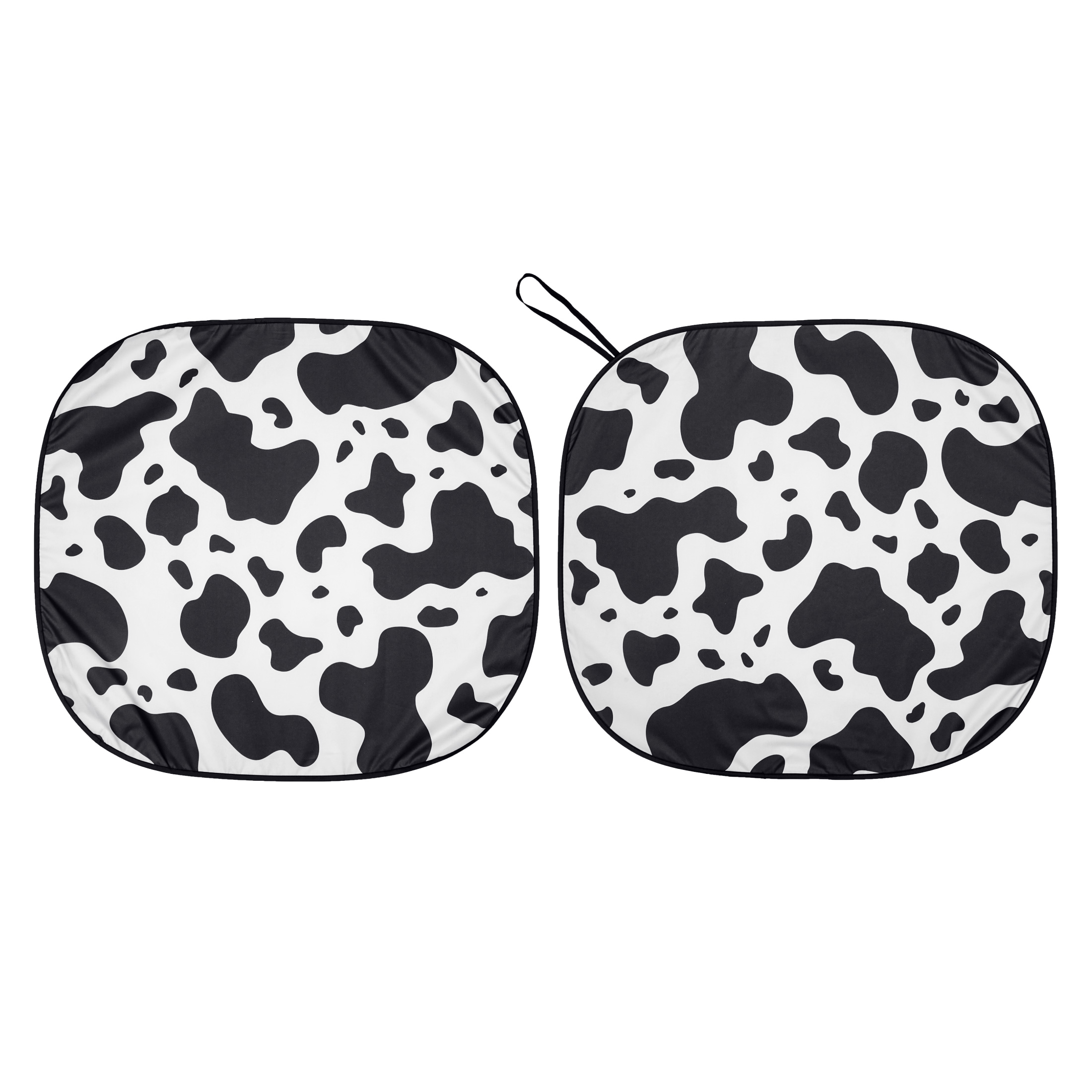 Auto Drive Cow Print Windshield Sunshade, 2-Piece Set photo 1