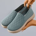 thumbnail image 3 of Women's Breathable Loafers Comfortable Woven Non Slip Walking Shoes Wide Toe Box Slip On Sneakers with Arch Support Green Size 8, 3 of 7