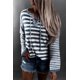 thumbnail image 2 of ABPHQTO Jersey de mujer de punto azul a rayas con lazo, 2 of 5