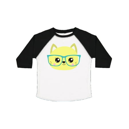 

Inktastic Hipster Cat Cat With Glasses Yellow Cat Gift Toddler Boy or Toddler Girl T-Shirt