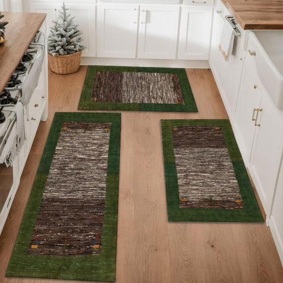 Kitchen Rugs Sets of 3 Non Slip Washable Kitchen Mats for Floor, Kitchen Runner Rug, Floor Mat Carpet for Entryway, Laundry, Sink