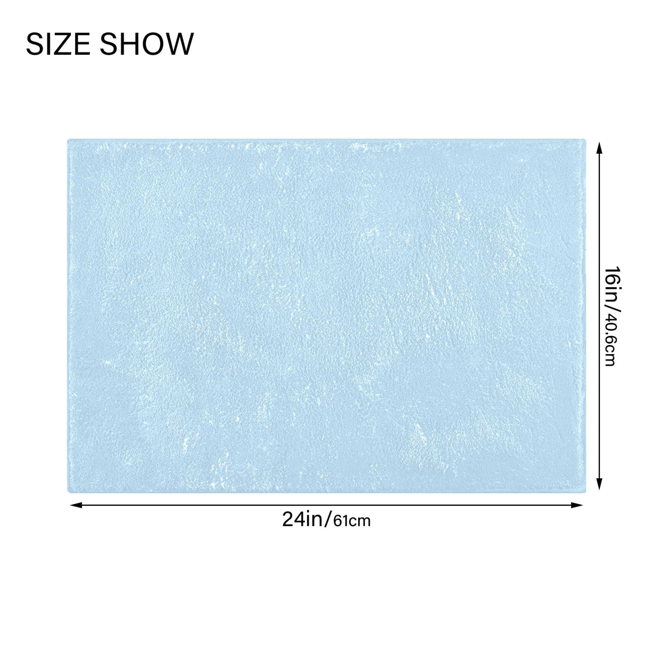 Toilet Rug Set Non-Slip Bathroom Rugs Soft Plush Machine Washable Contour Bath Mat Baby Blue 24x20/24x16